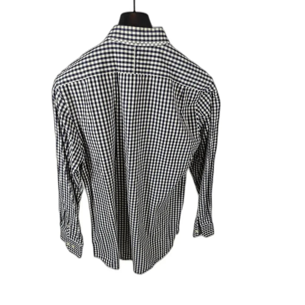 Men’s Banana Republic Dress Shirt Navy White Gingham Large